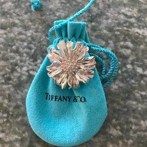 Tiffany Sterling Silver Marigold Flower Brooch